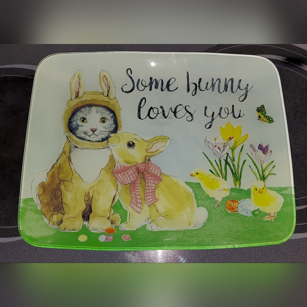 RARE Some Bunny Loves You Easter Tray Platter Plate From Madison Studio New York